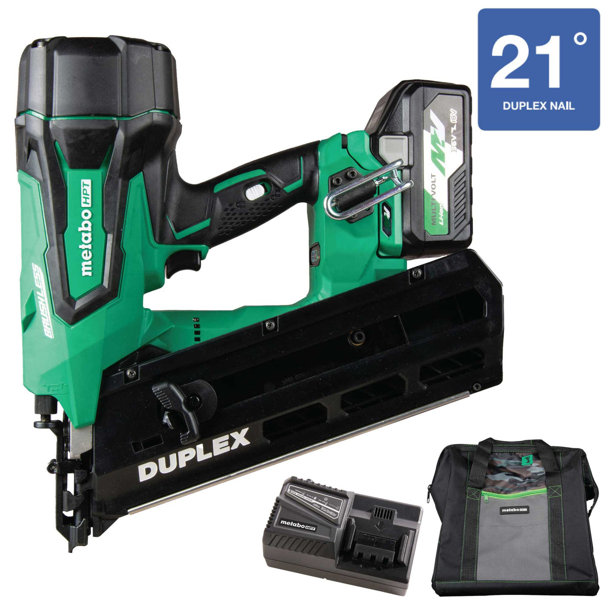 MultiVolt 3.5-in 21-Degree Cordless Duplex Nailer (Battery & Charger Included) NR3675DDM