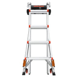 Leveler 2 M17 with Leg Levelers 18-ft Reach Type 1a- 300-lb Load Capacity Telescoping Multi-Position Ladder 16507T-803