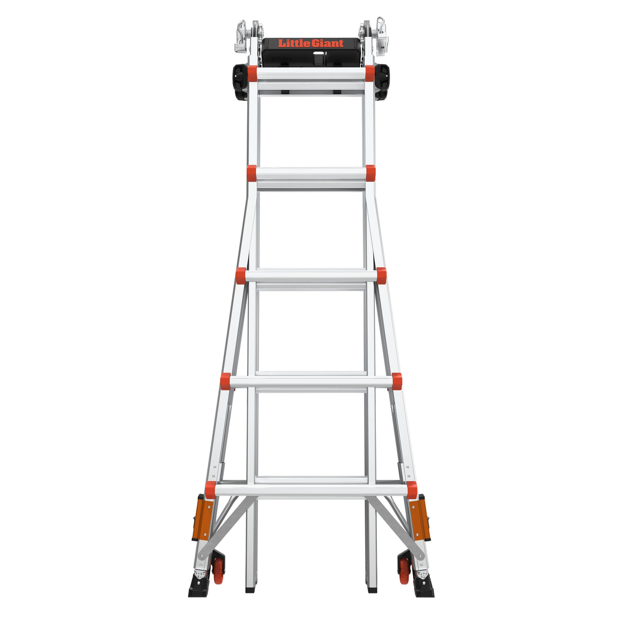 Leveler 2 M22 with Leg Levelers 22-ft Reach Type 1a- 300-lb Load Capacity Telescoping Multi-Position Ladder 16502T-803