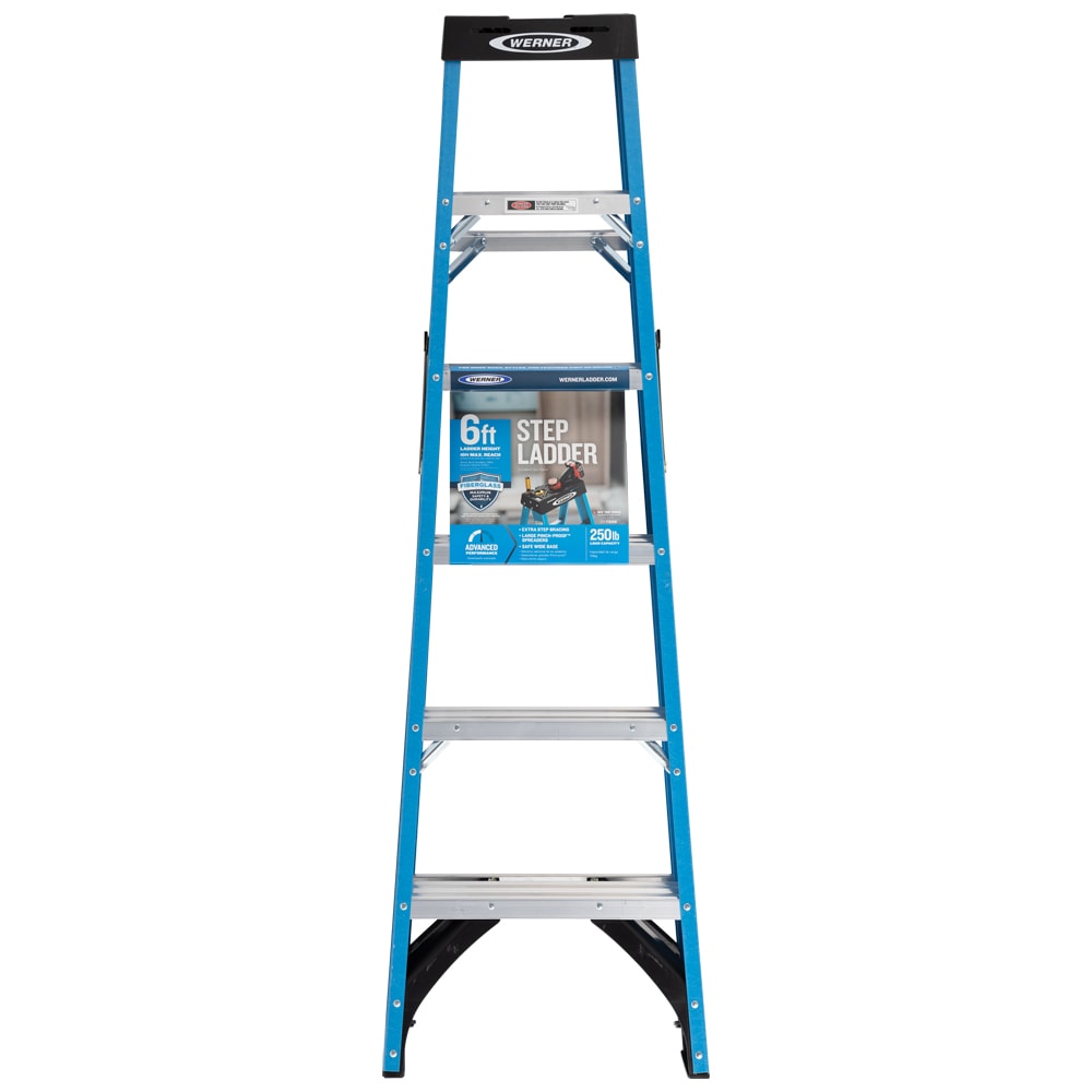 FS100 6-ft Fiberglass Type 1- 250-lb Load Capacity Step Ladder FS106