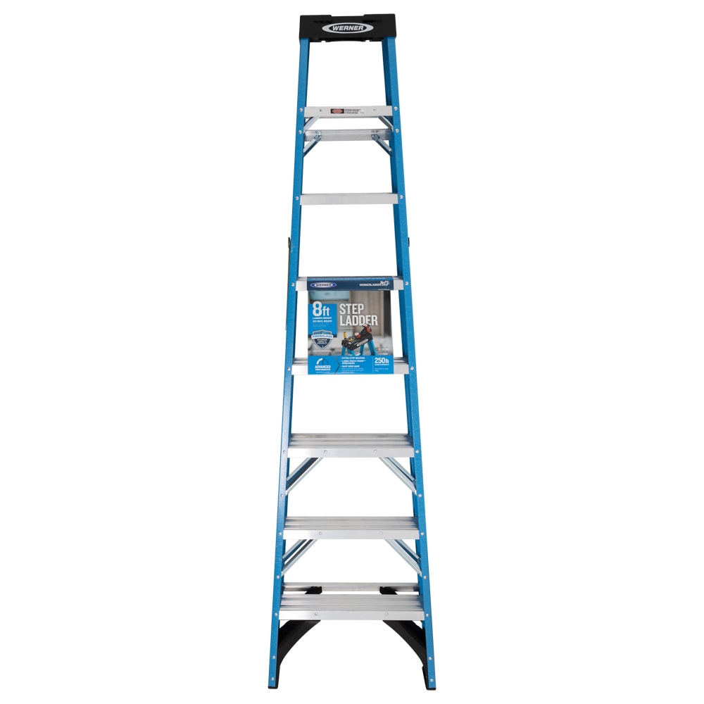 FS100 8-ft Fiberglass Type 1- 250-lb Load Capacity Step Ladder FS108