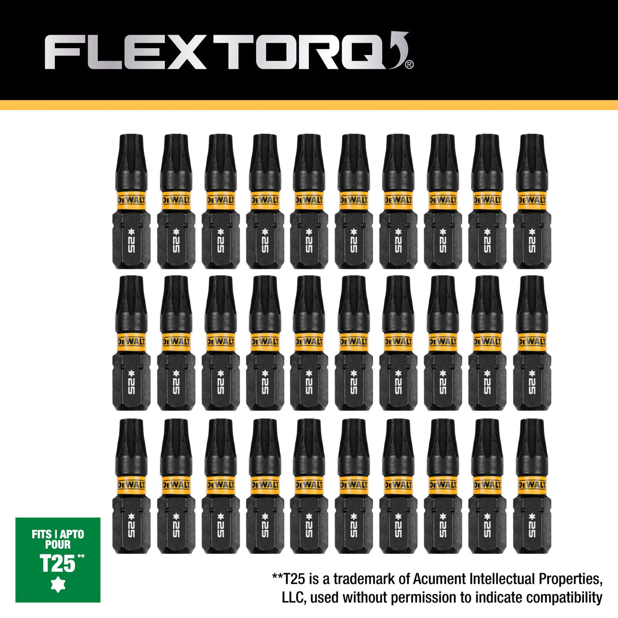 FlexTorq 1/4-in x 1-in Torx Impact Driver Bit (30-Piece) DWAF1TX25IR30