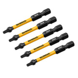 FlexTorq 1/4-in x 2-in Square/Robertson Impact Driver Bit (5-Piece) DWAF2SQ2IR5