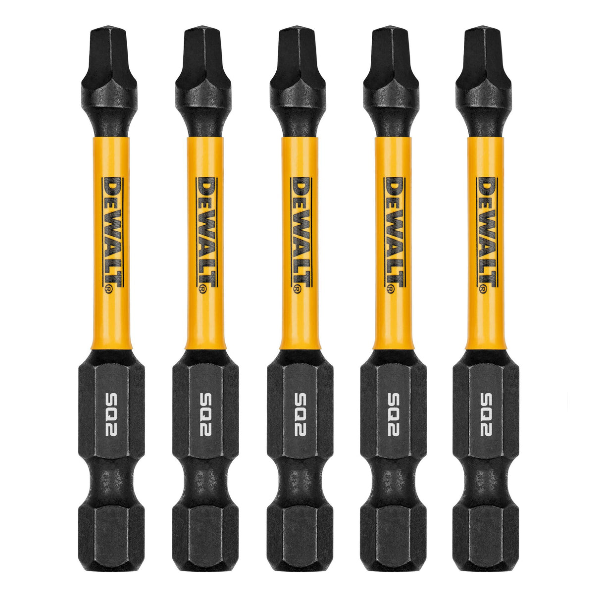 FlexTorq 1/4-in x 2-in Square/Robertson Impact Driver Bit (5-Piece) DWAF2SQ2IR5