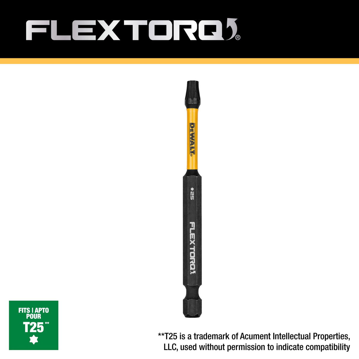 FlexTorq 1/4-in x 3-1/2-in Torx Impact Driver Bit DWAF3TX25IR