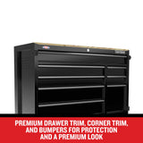 Premium 2000 Series 51.2-in L x 39.5-in H 8-Drawers Rolling Black Wood Work Bench CMST98274BK