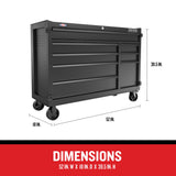 Premium 2000 Series 52-in W x 39.5-in H 8-Drawer Steel Rolling Tool Cabinet (Black) CMST98262BK