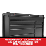 Premium 2000 Series 52-in W x 39.5-in H 8-Drawer Steel Rolling Tool Cabinet (Black) CMST98262BK