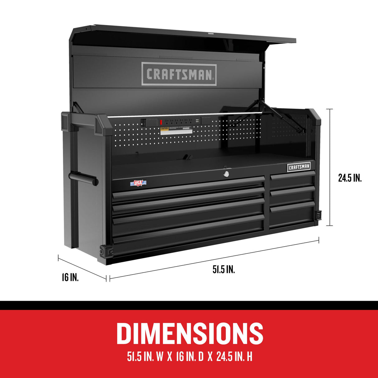 Premium 2000 Series 51.5-in W x 24.5-in H 7-Drawer Steel Tool Chest (Black) CMST98261BK