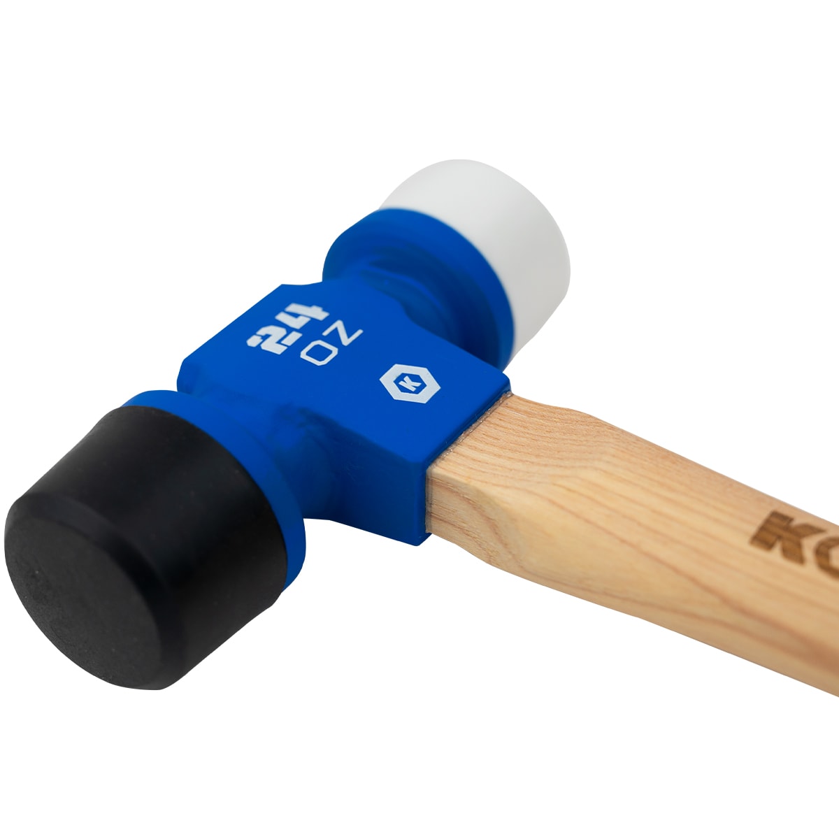 24-oz Smooth Face Rubber Head Wood Rubber Mallet KB-P088624