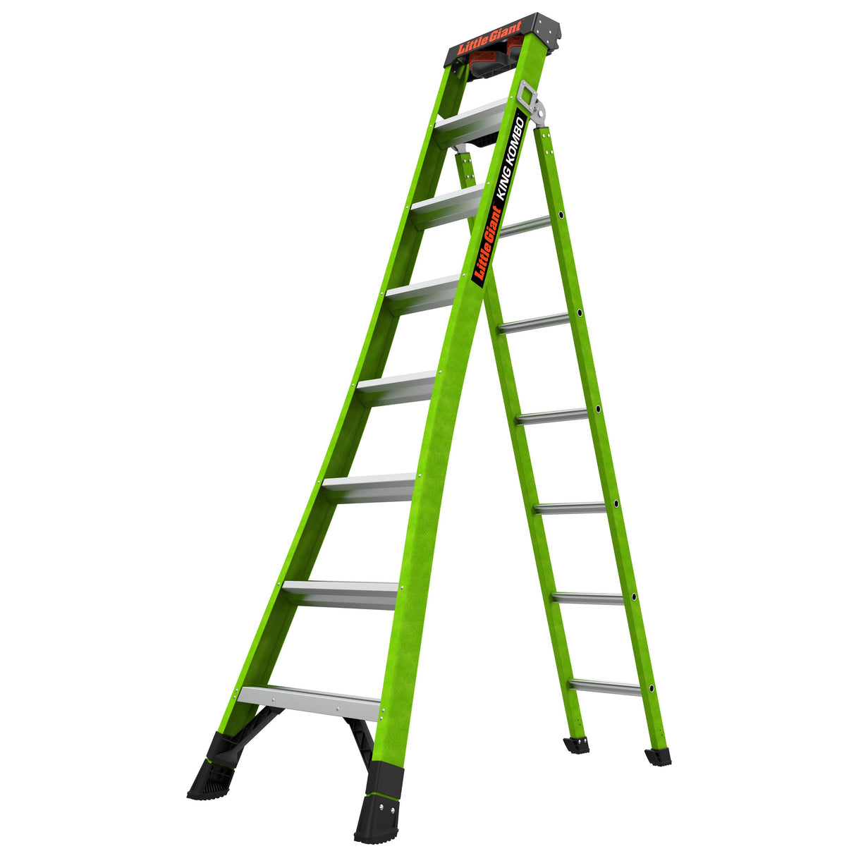 King Kombo 2 Pro M8 8-ft Fiberglass Type 1aa- 375-lb Load Capacity Step Ladder 13908-002