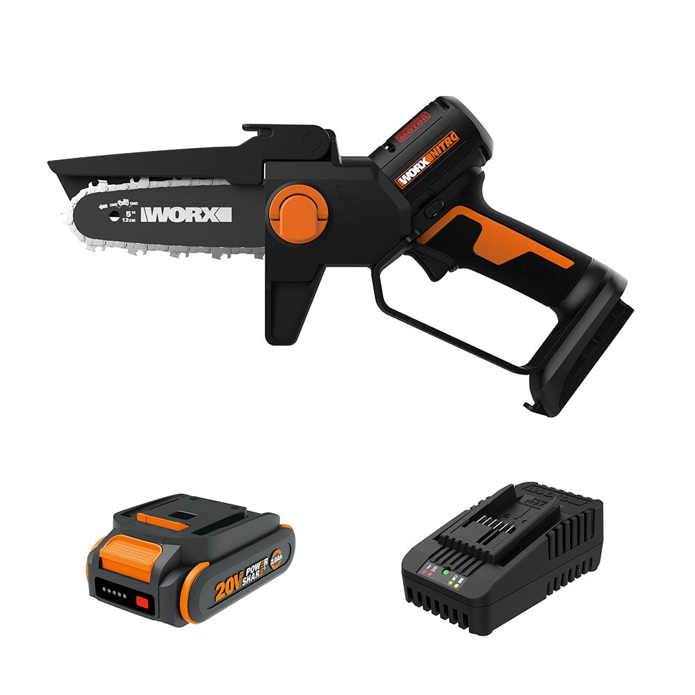 Nitro Power Share 20-volt 5-in Brushless Battery 2 Ah Chainsaw (Battery and Charger Included) WP332