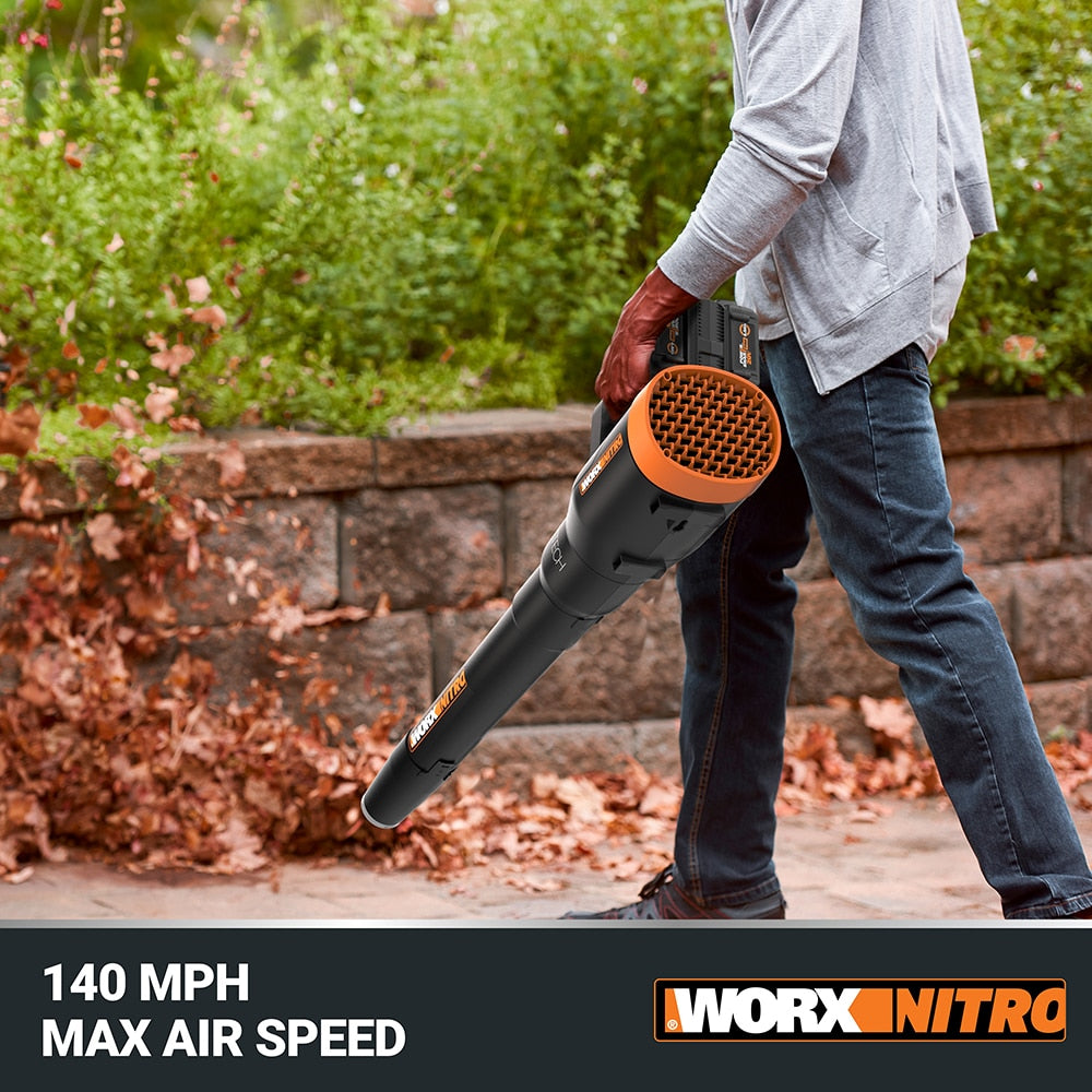 Nitro Power Share Quiet Tech 40-volt 530-CFM 180-MPH Battery Handheld Leaf Blower 4 Ah (Battery and Charger Included) WP591