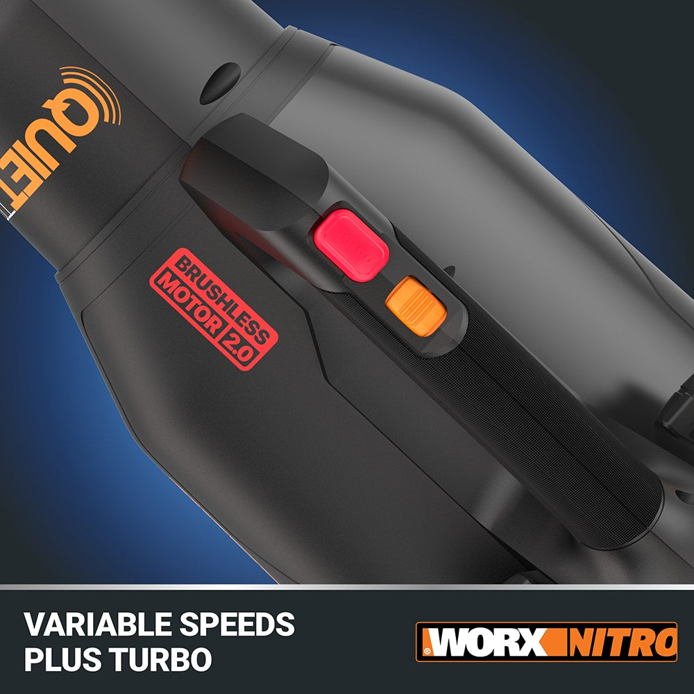 Nitro Power Share Quiet Tech 40-volt 530-CFM 180-MPH Battery Handheld Leaf Blower 4 Ah (Battery and Charger Included) WP591