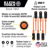 Screwdriver Set, 1000V Insulated 6-Piece Bi-material Handle Assorted Drive Screwdriver Set 85076INSR