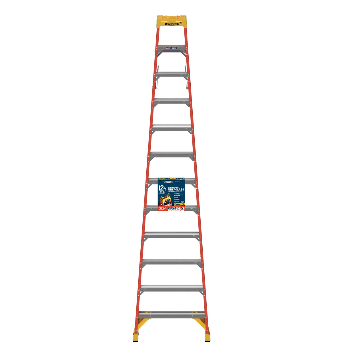 NXT1A 12-ft Fiberglass Type 1A-300-lb Load Capacity Step Ladder NXT1A12