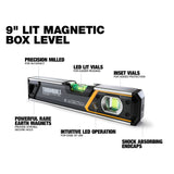 Aluminum 9-in 2 Vial Magnetic Torpedo Level TB-H2-L-9LH-M