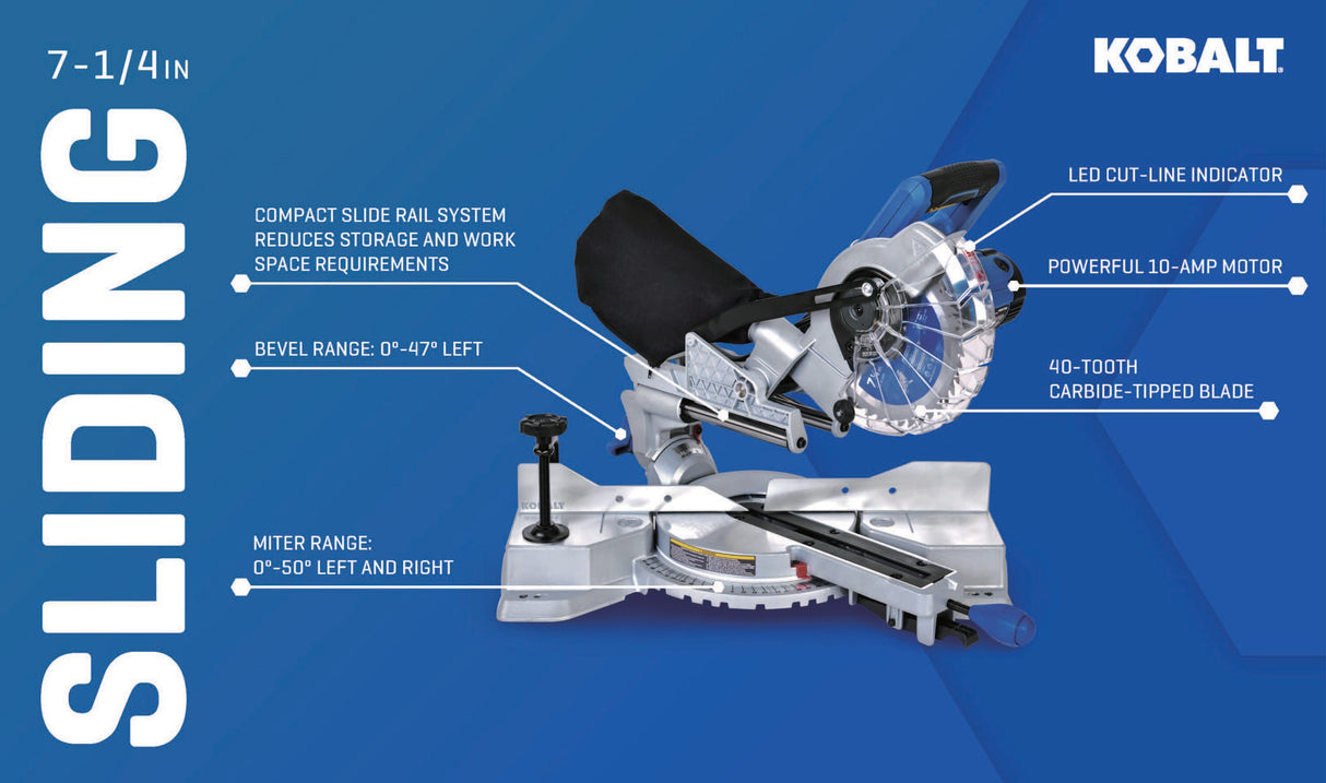 Compact 7-1/4-in 10-Amp Single Bevel Sliding Compound Corded Miter Saw SM1817LW