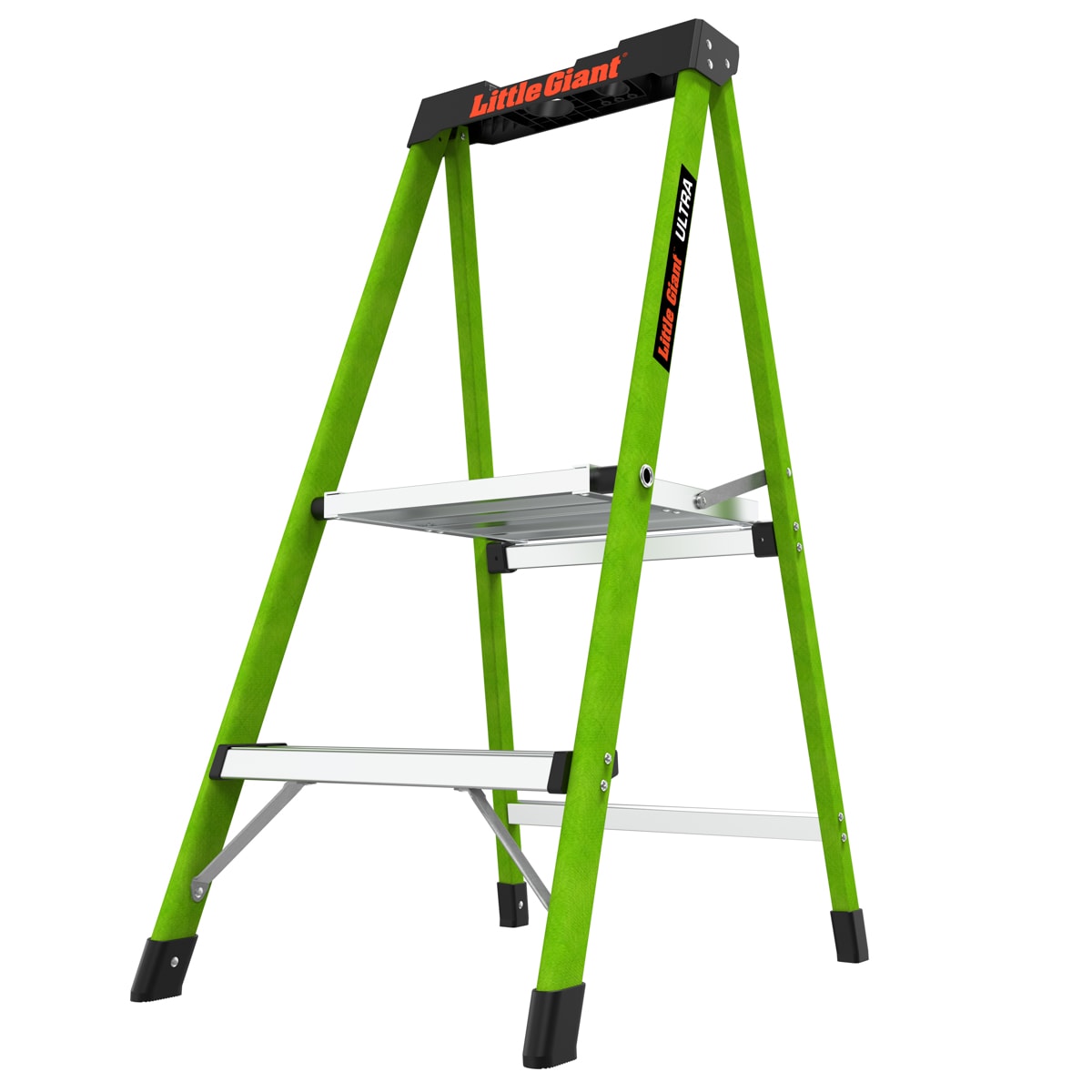 Ultra 2-Step 300-lb Capacity Green Fiberglass Foldable Step Stool 11862-002