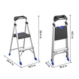 2-Step 250-lb Capacity Aluminum Foldable Step Stool 20453ABL2