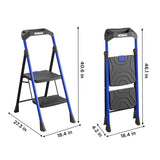 2-Step 300-lb Capacity Black Steel Foldable Step Stool 11359BLU4