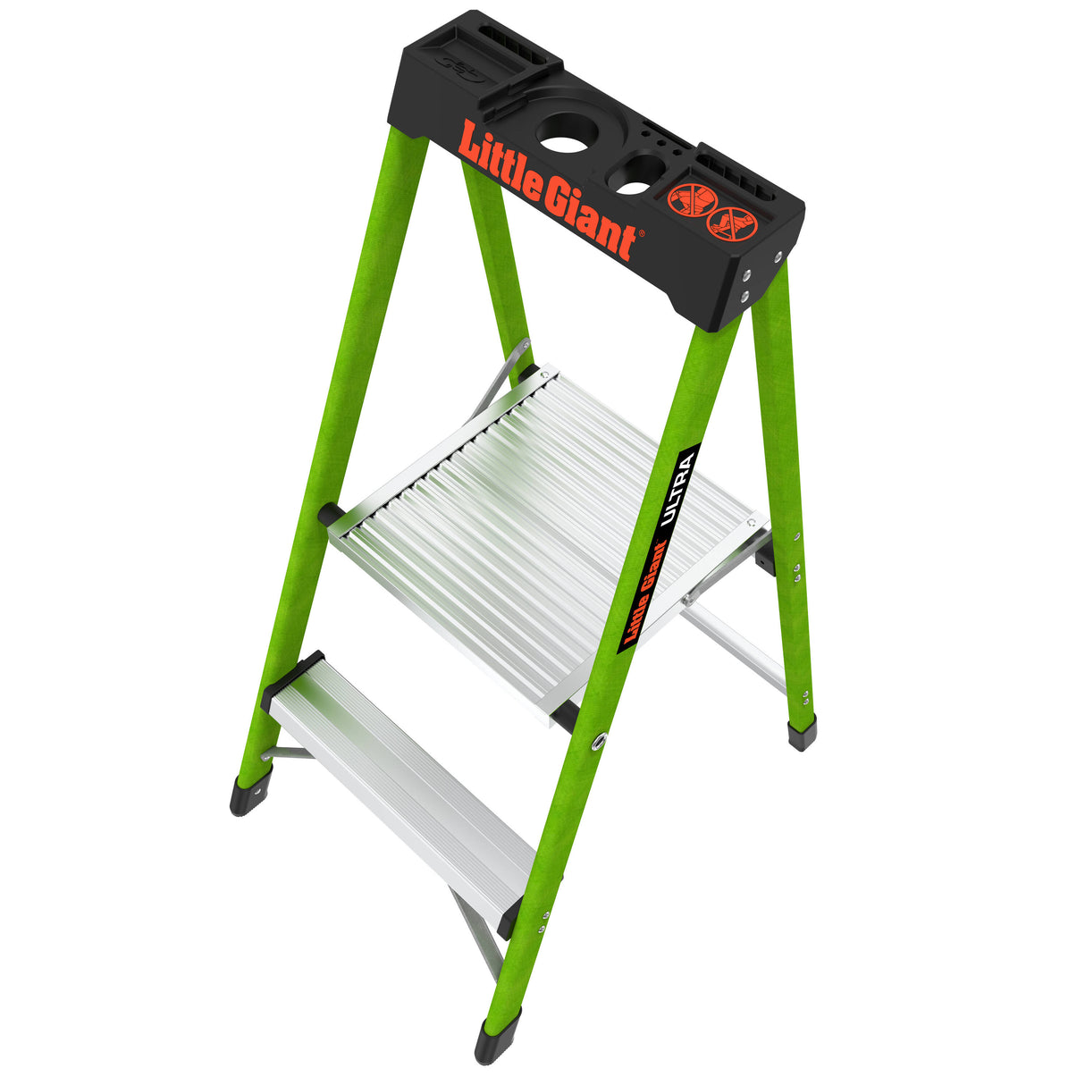 Ultra 2-Step 300-lb Capacity Green Fiberglass Foldable Step Stool 11862-002