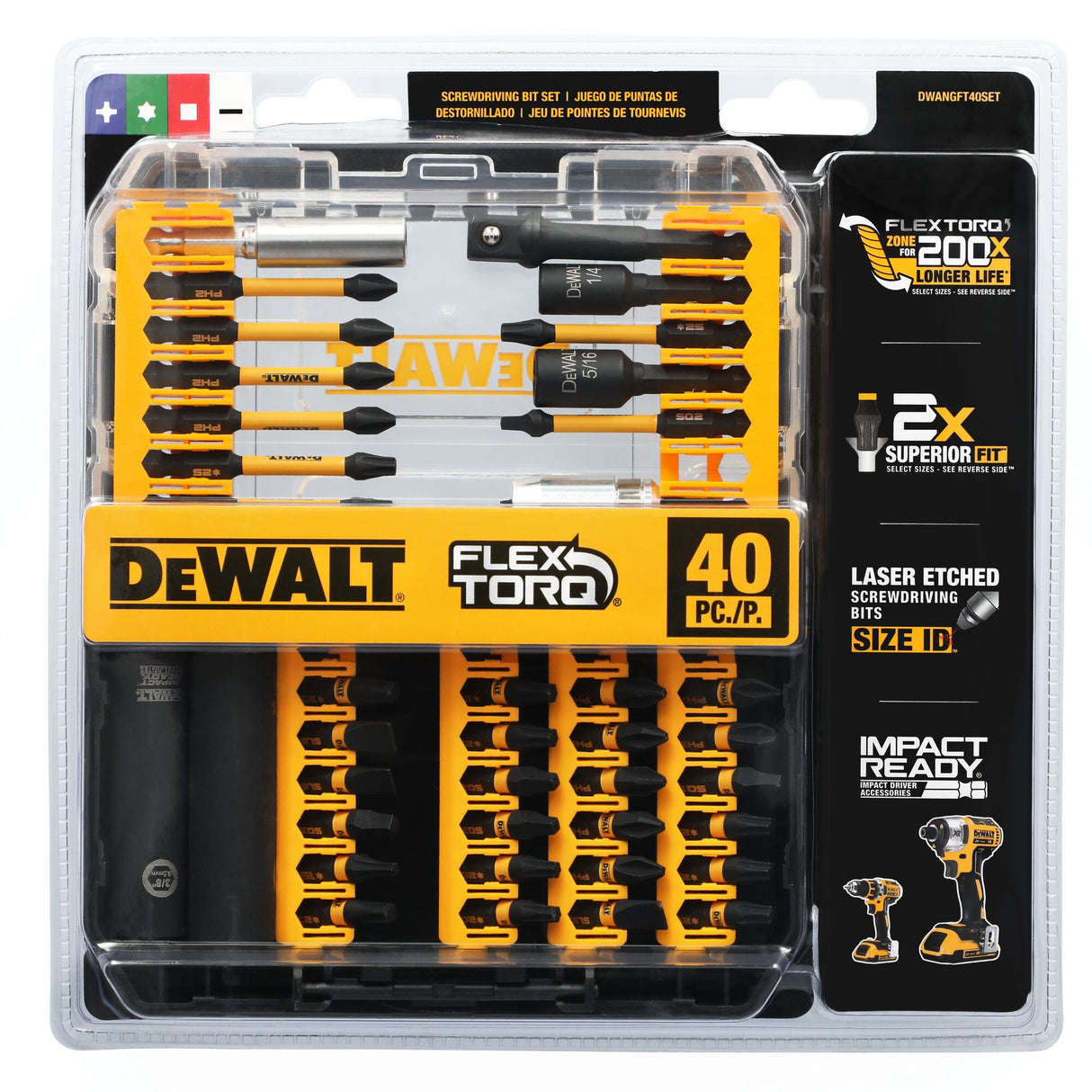 1/4-in Impact Driver Bit (40-Piece) DWANGFT40SET