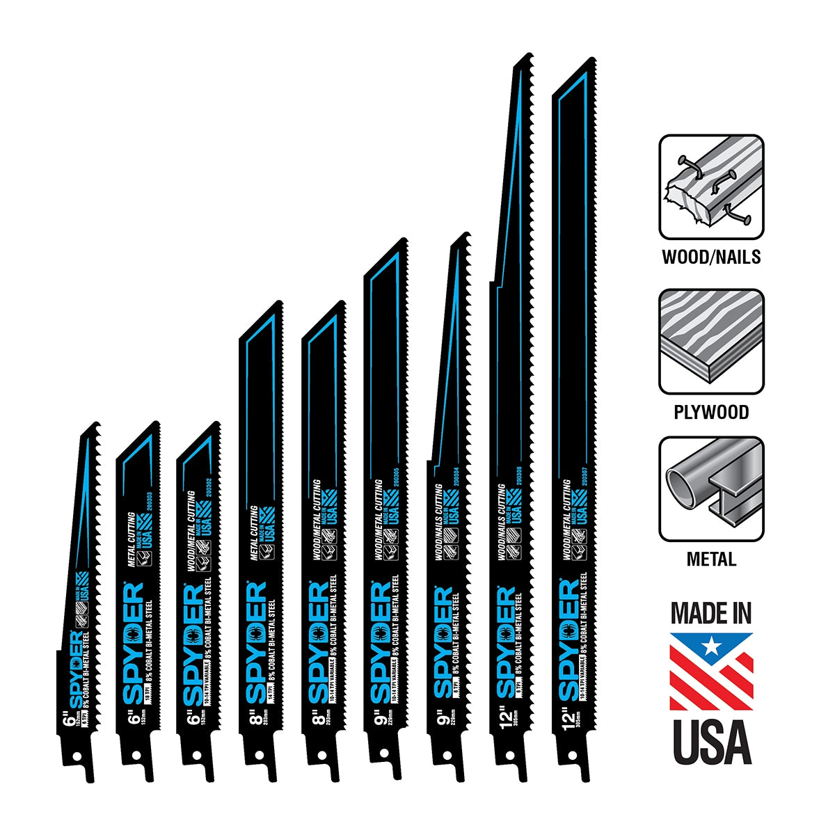 Black Series Bi-metal Wood/Metal Cutting Demolition Reciprocating Saw Blade (14-Pack) SPY-200308