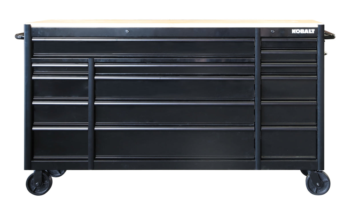 71-in L x 42.7-in H 15-Drawers Rolling Black Wood Work Bench TBRL8015HA-X