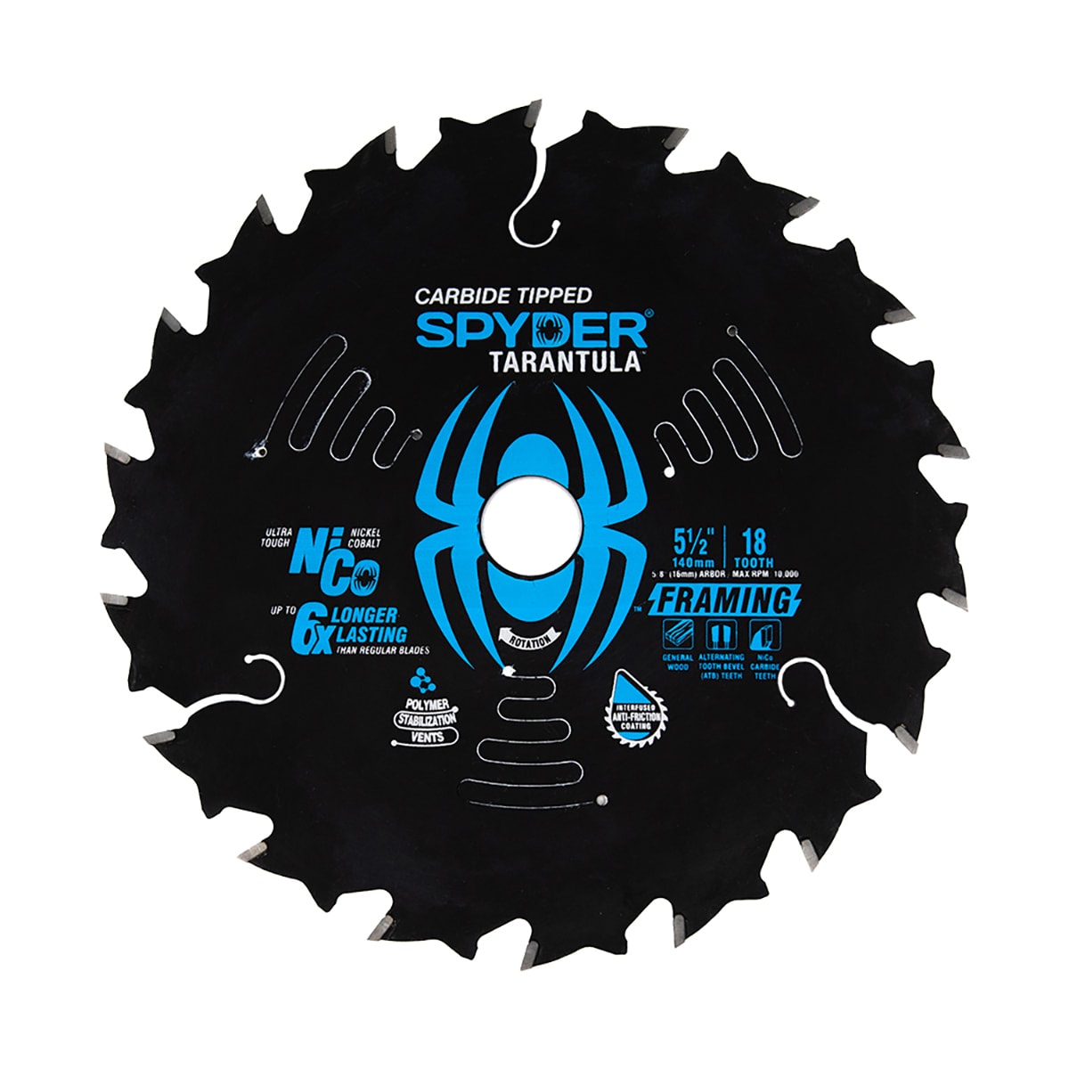 Fast Framing 5-1/2-in 18-Tooth Rough Finish Tungsten Carbide-tipped Steel Circular Saw Blade 13029