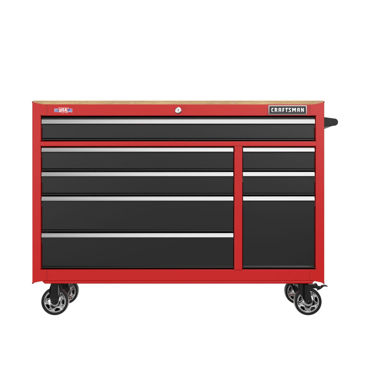 2000 Series 51.2-in L x 37.5-in H 8-Drawers Rolling Red Wood Work Bench CMST98529RB