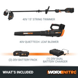 Nitro Power Share 40-volt Cordless Battery String Trimmer and Leaf Blower Combo Kit 4 Ah (Battery & Charger Included) WP925