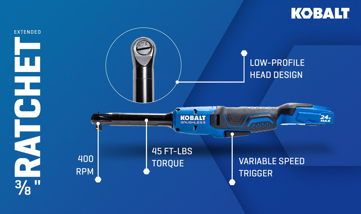 24-volt Variable Speed Brushless 3/8-in Drive Cordless Ratchet Wrench (Bare Tool) KRW 424B-03