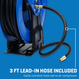 Pro Retractable Reel w/3/8-in x 50-Ft Rubber Hose SGY-AIR266