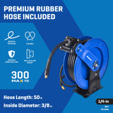 Pro Retractable Reel w/3/8-in x 50-Ft Rubber Hose SGY-AIR266