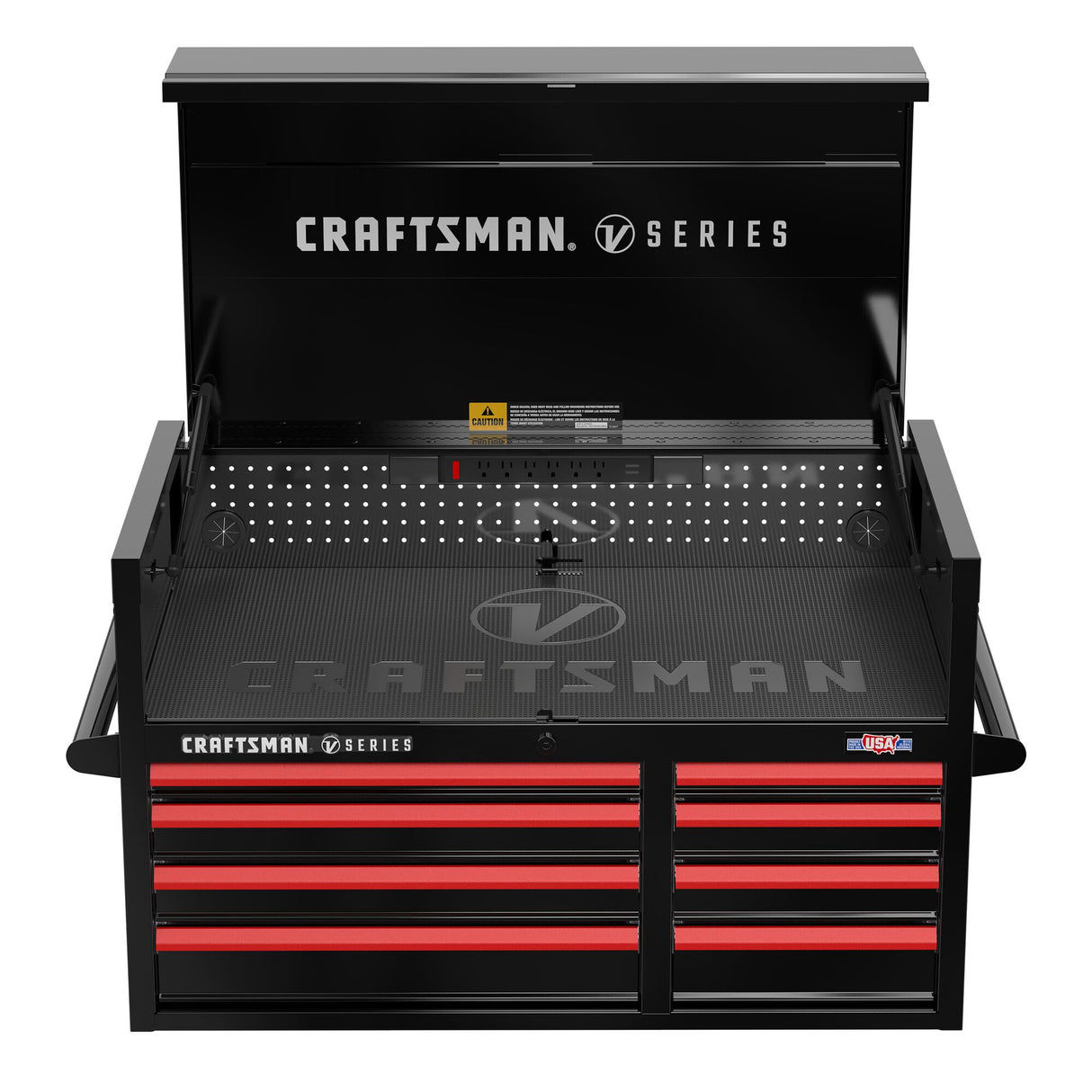 V-Series 41-in W x 27-in H 8-Drawer Steel Tool Chest (Black) CMSTVS4108BK