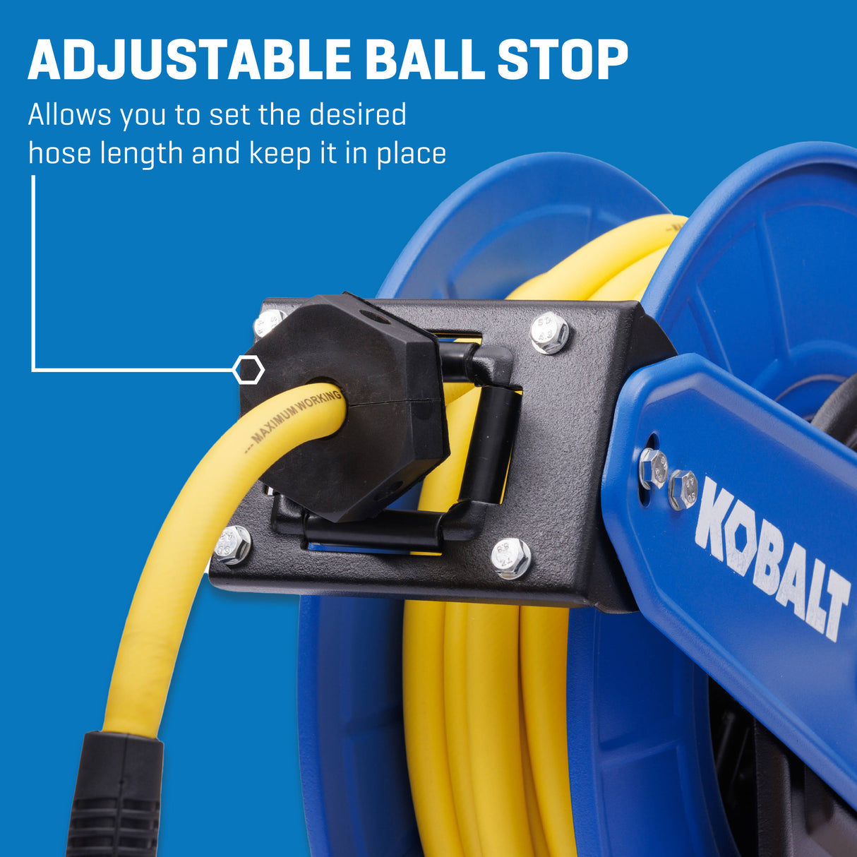 Retractable Hose Reel with 3/8-in x 50-ft Hybrid Hose SGY-AIR184