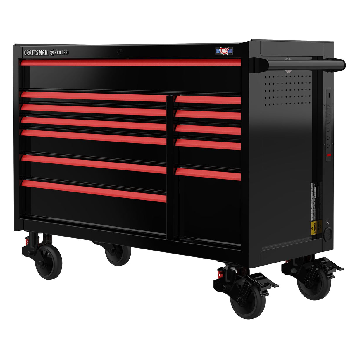 V-Series 52-in W x 40-in H 12-Drawer Steel Rolling Tool Cabinet (Black) CMSTVS5212BK