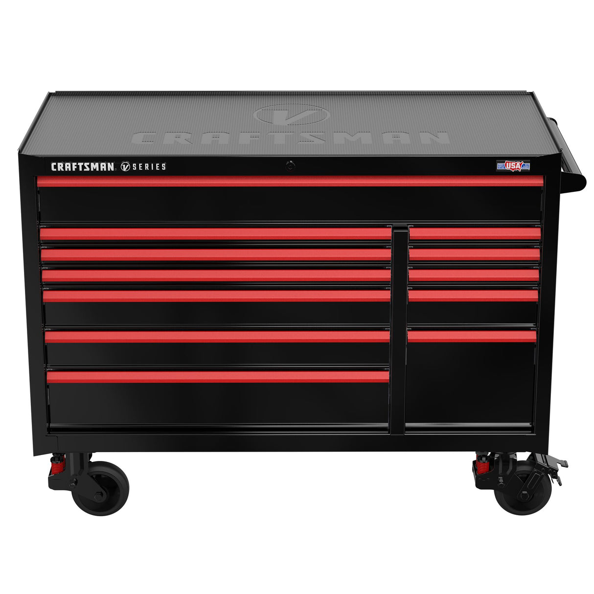 V-Series 52-in W x 40-in H 12-Drawer Steel Rolling Tool Cabinet (Black) CMSTVS5212BK