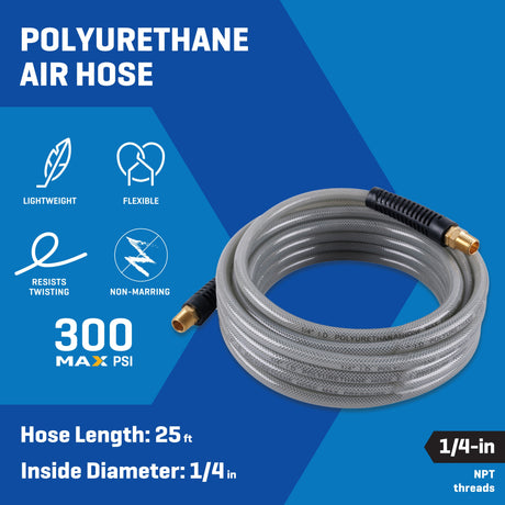 1/4-in x 25-ft Polyurethane Air Hose with Swivel SGY-AIR261