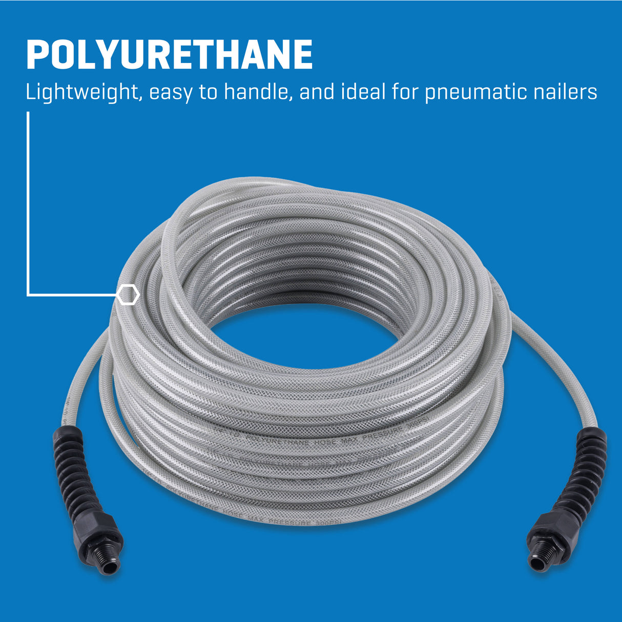 1/4-in x 100-ft Polyurethane Air Hose with Field Repairable Hose Ends SGY-AIR263