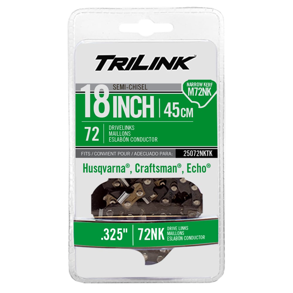 72 Link Replacement Chainsaw Chain For 18-in, 0.05-in Gauge, 0.325-in Pitch 25072NKTK