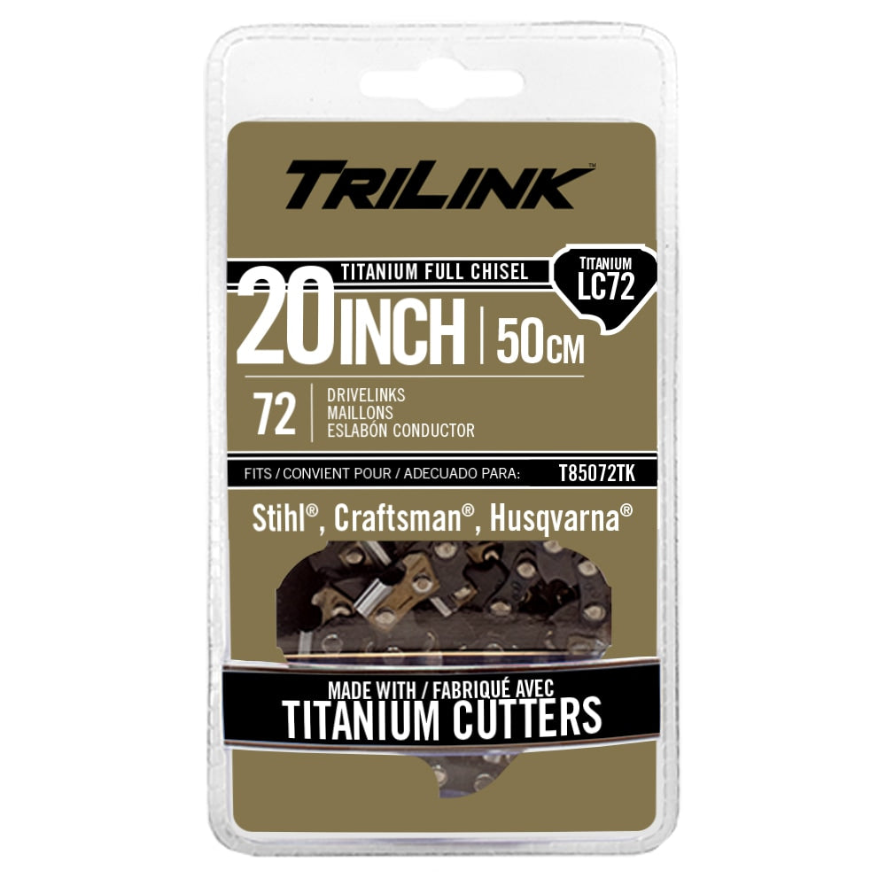 72 Link Replacement Chainsaw Chain For 20-in, 0.05-in Gauge, 3/8-in Pitch T85072TK