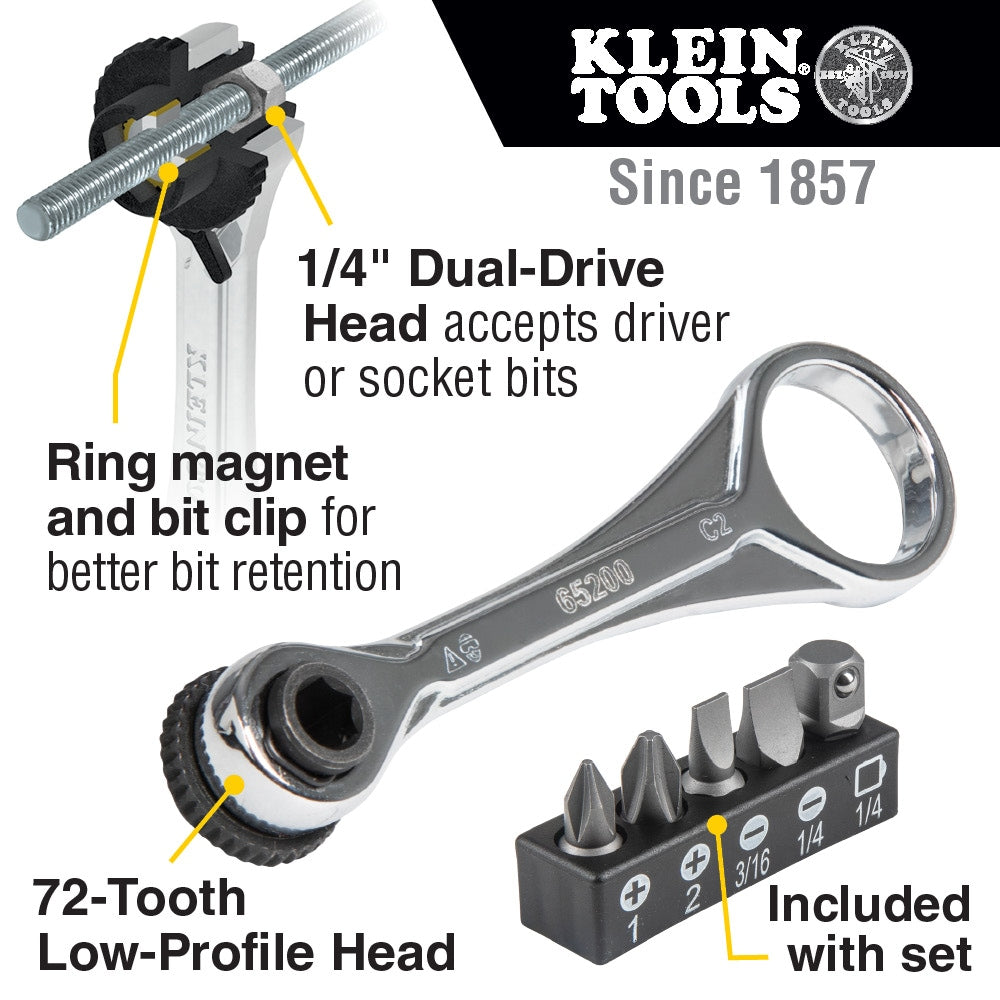 6-Piece 72-Tooth 1/4-in Drive Chrome Handle Ratchet Set 65200R