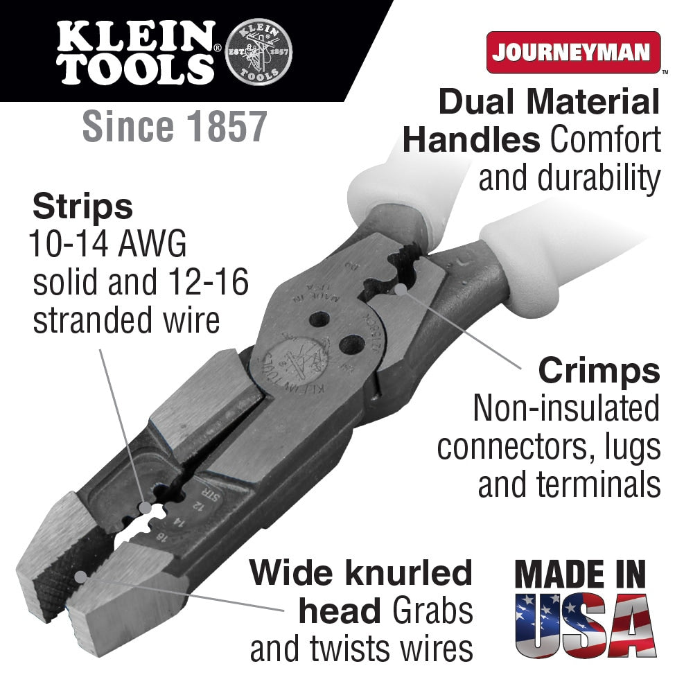 Journeyman 8-in Electrical Side Cutting Pliers J2158CRSEN