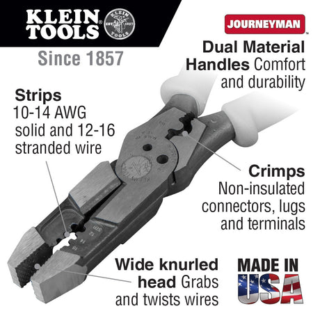 Journeyman 8-in Electrical Side Cutting Pliers J2158CRSEN