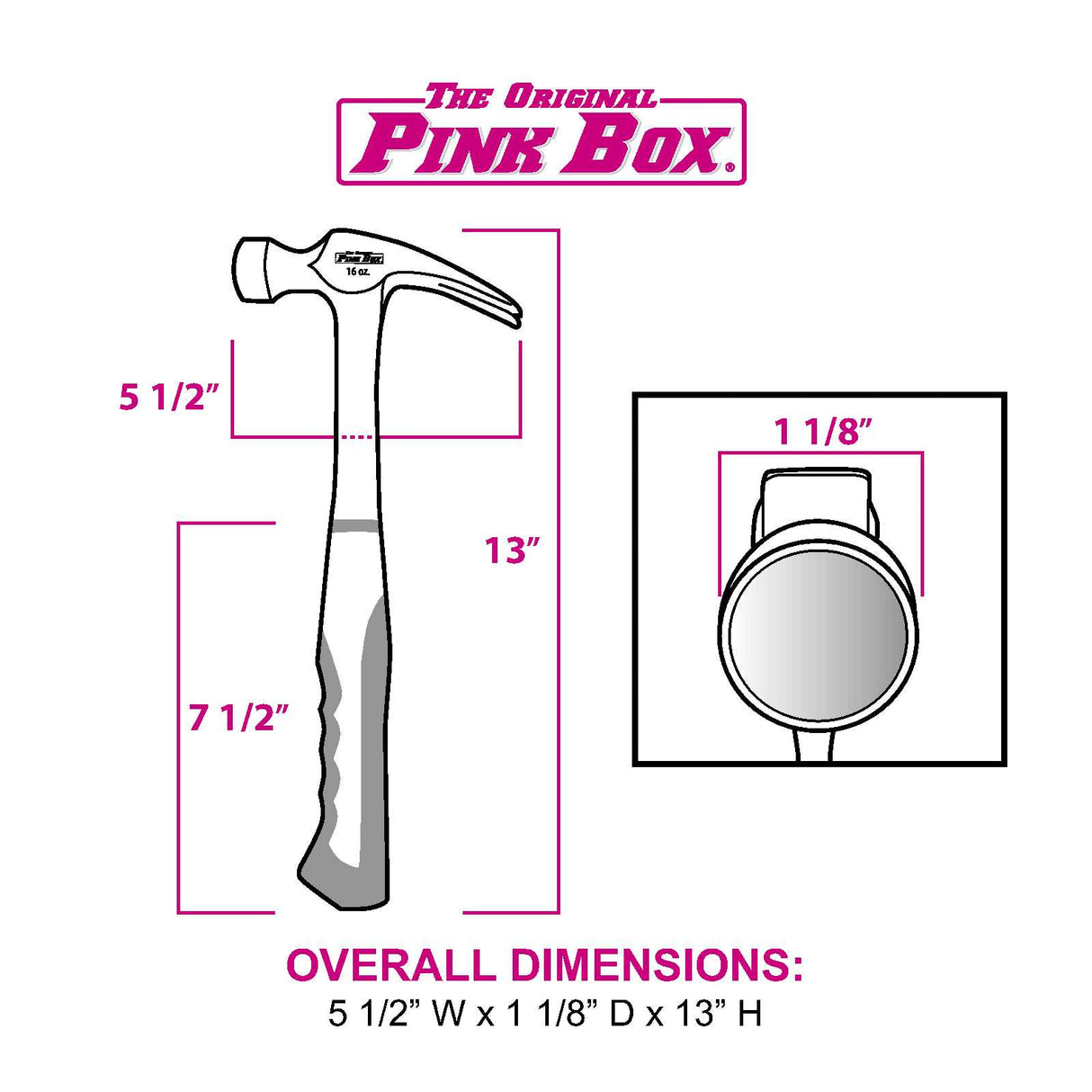 16-oz Smooth Face Steel Head Steel Rip Claw Hammer PB16SHM