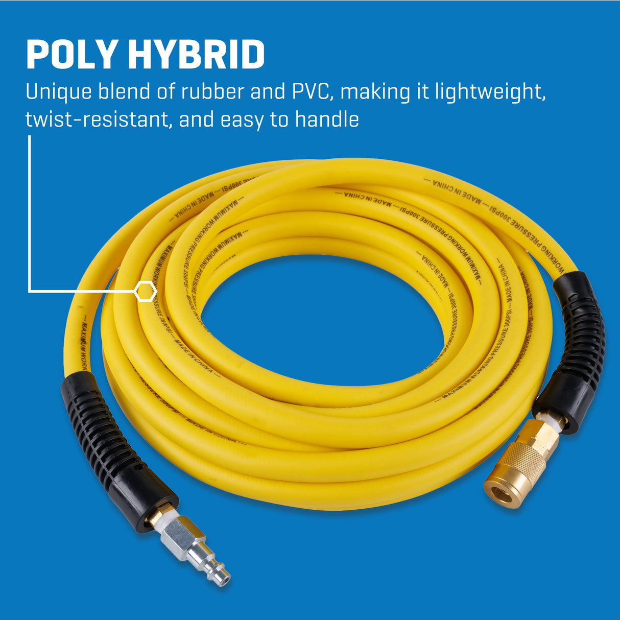 3/8-in x 25-ft Poly Hybrid Air Hose with Fittings SGY-AIR255