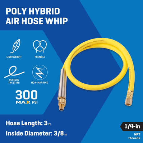 3/8-in X 3-Ft Poly Hybrid Hose Whip w/Swivel SGY-AIR259