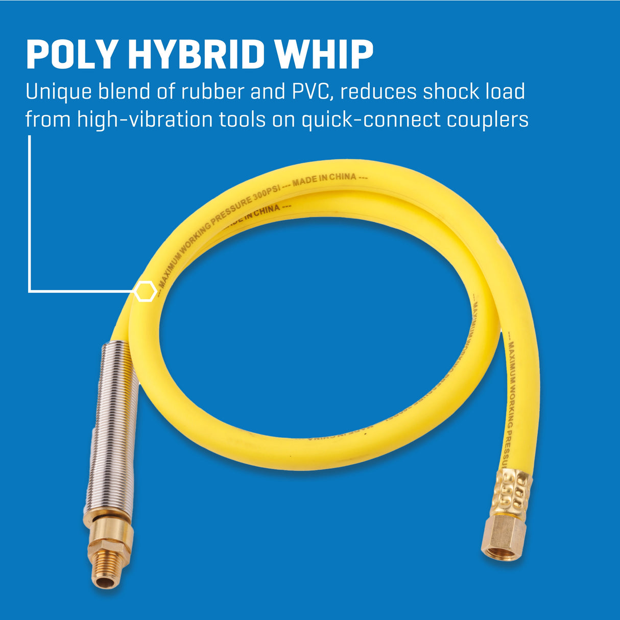 3/8-in X 3-Ft Poly Hybrid Hose Whip w/Swivel SGY-AIR259